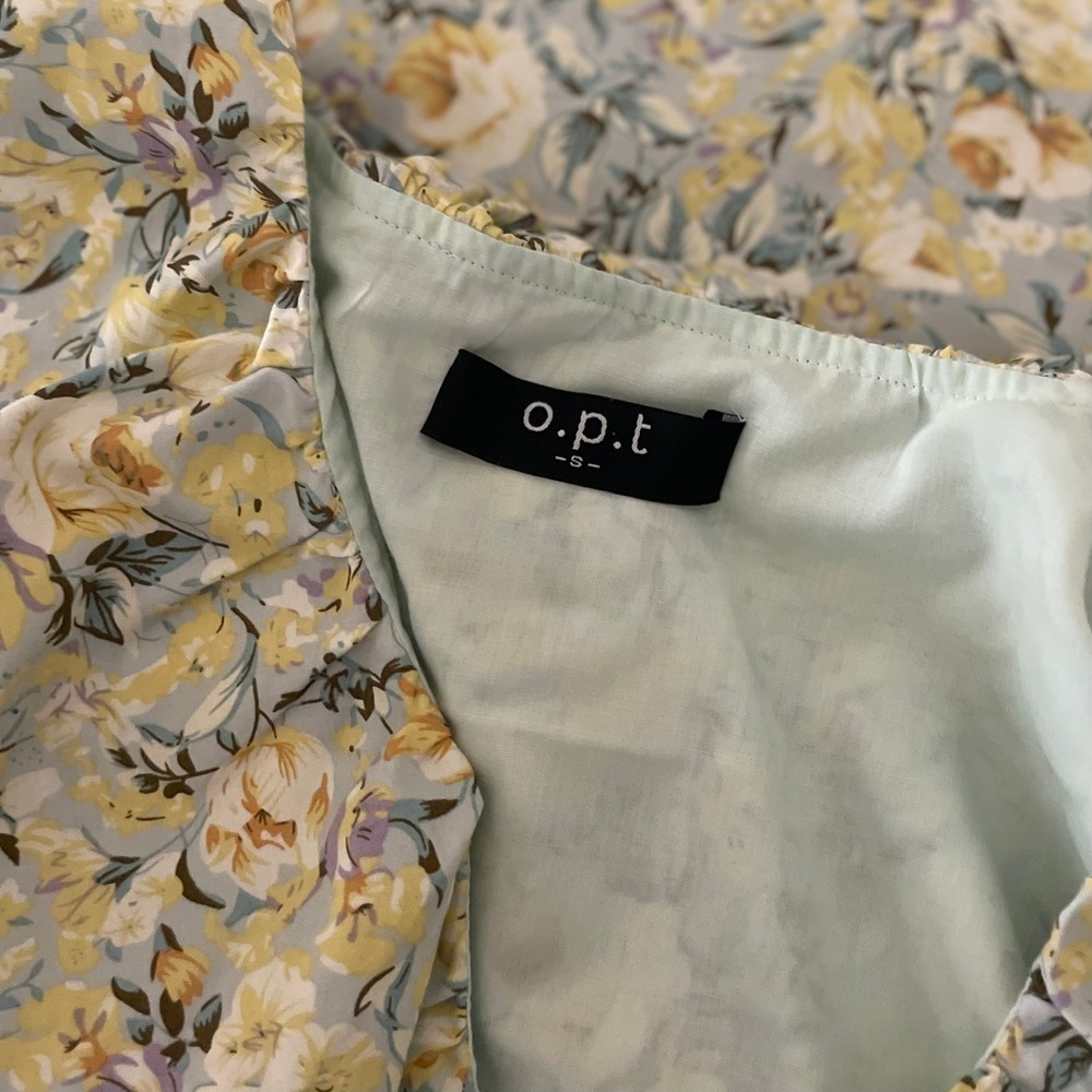 O.P.T. Kate Floral Ruffled Midi Dress One Pretty Time Pockets Ruffles Small - Picture 13 of 16